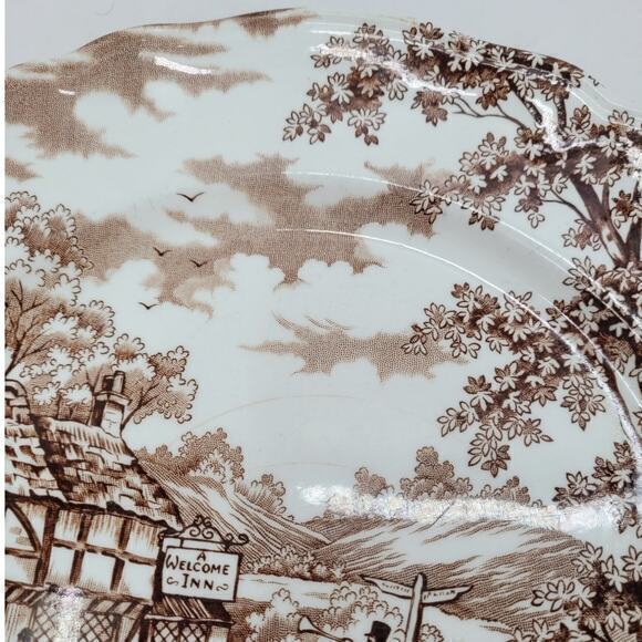 Franciscan Transferware Coaching Days Staffordshire 2 Vintage Dinner Plates - Picture 6 of 9